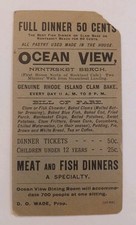 Rare Late 1800's Advertising Trade Card Ocean View Clam Bake Nantasket Beach MA picture