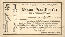 Philadelphia PA Moore Push-Pin Co. Advertising c1910 Vintage Postcard picture