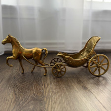 Brass Horse And Carriage Vintage Artmark Made In Italy 15’ picture