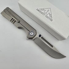 Ameight Glear II Folding Knife M390 Gray Titanium Frame Lock Flipper AM8-007GYII picture