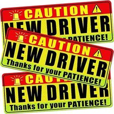 New Driver Magnet Bumper Car Sign Stickers For A New Driver Sign (Pack of 3). picture