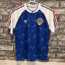 adidas EURO 92 Yugoslavia National Team Vintage Jersey Shadow Stripe From Japan picture