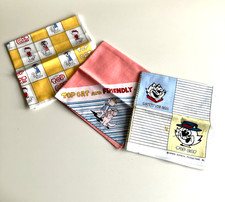 Vintage Topcat Handkerchiefset of 3 rare 1970s anime japan picture
