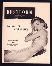 VINTAGE 1940's BESTFORM BRASSIERE PINUP GIRL AD PAGE BRA ART PRINT SEE PHOTO GGA picture