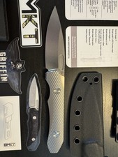 Griffin Co X Series EDC Fixed Blade Hollow Ground Magnacut Stone Wash Ti Handle picture
