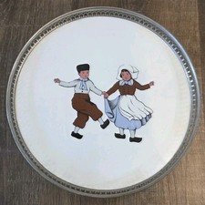 1914 Dutch Boy & Girl Sternauware Tray Silver Rim - Germany 6081  picture