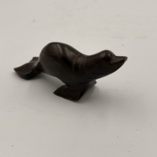 Ironwood Seal Sea Lion Figurine Hand Carved Small Wood Sculpture 5” Beach Decor picture