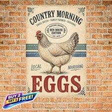 Farm Life Retro Poster Tin Sign 8x12 Rustic Country Kitchen Metal Plaque picture