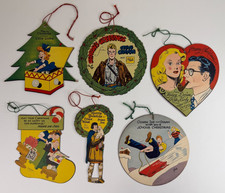 Rare 1947 King Features Christmas Ornament Set of 6 Steve Canyon Rip Kirby etc picture