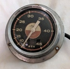 Vintage AIRGUIDE SEA SPEED MOVEMENT Marine BOAT SPEEDOMETER 0-45 MPH w/ Cable    picture
