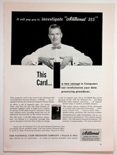 National 315 Computer Magnetic Card Print Ad 1960s NCR Data Processing Ephemera picture