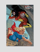 Supergirl Spider-Woman Crossover Heroes Giclee Print Poster 11