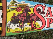 SARATOGA SPRINGS PENNANT HARNESS HORSE RACING SPAC 1970'S VINTAGE NOS picture
