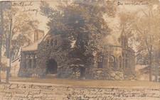E5/ Milford Connecticut Real Photo RPPC Postcard 1906 Public Library Building picture
