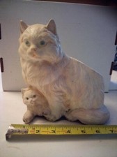 Vintage cat kitten planter -unglazed 7'H'x7'W'x4