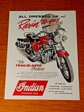 1956 INDIAN MOTORCYCLE TRAILBLAZER REPRODUCTION ADVERTISEMENT  $8 picture