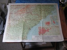 NORTH/SOUTH CAROLINA, GEORGIA AND EASTERN TENNESSEE MAP National Geographic 1926 picture
