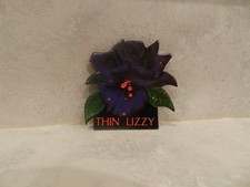 THIN LIZZY- RARE 1979 PROMO BLACK ROSE DIE-CUT BADGE picture