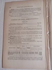 1875 Train Report EUROPEAN & NORTH AMERICAN RAILWAY Bangor Maine ~ George Jewett picture