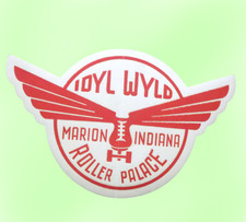 1945 Marion Indiana Original Roller Skating Rink Sticker Label Decal Idyl Wyld picture