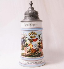 Antique German Regimental Beer Stein Bavarian 1.Field.Art.Rgt.Munich c.1894-96 picture