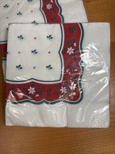 VTG Hallmark Christmas Paper Napkins Set of 2 Packs Retro Holiday Deadstock NOS picture