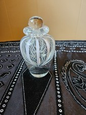 Contemporary signed Latticino Murano Art glass perfume bottle and stopper picture