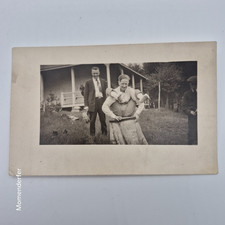 RPPC Real Photo Postcard c1910 Family Baby Porch Chickens CYKO Antique Unused picture
