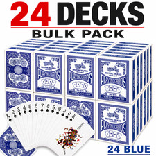 24 Decks Playing Cards Bulk Pack, Poker Size Standard Index, Blue picture