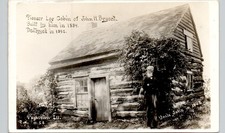 PIONEER LOG CABIN princeton il c1900 postcard illinois real photo rppc bryant picture