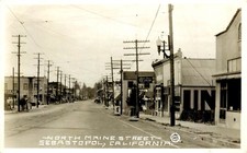 STREET SCENE, RPPC, SEBASTOPOL, CALIFORNIA,  VINTAGE POSTCARD (EU836) picture