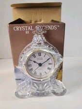 Vintage Godinger Crystal Legends Petite Gothic Clock 24% Lead Crystal Open Box picture
