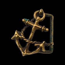 Ivar Hyden Anchor SMALL Solid Brass Vintage Belt Buckle [ca. 1970s] picture