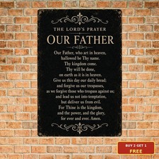 The Lord's Prayer Christian Holy Scripture Metal Sign Religious Church Plaque picture