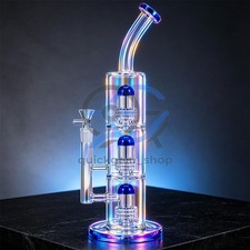 16inch Heavy Duty Thick Glass Bong Water Pipe Hookah Bongs With 18mm Bowl USA picture
