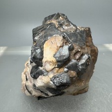 Nice Franklinite Crystals in Calcite: Sterling mine, Ogdensburg, New Jersey picture