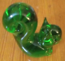 Joska Design Green Glass Germany Crystal Squirrel Paperweight Free US Ship picture