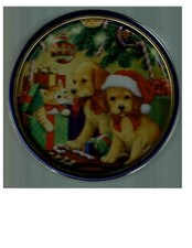 Kitten and Labrador Retriever Dog Puppy Collectible Tin picture