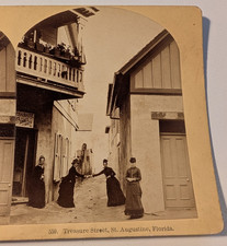 Narrow Treasury Street in St. Augustine, Florida - Antique Kilburn Stereoview A picture
