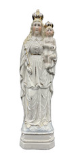 Antique BRUSSELS Porcelain Madonna Child Religious Christian Figurine Statue picture