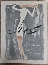 1945 Women's Hanes Lucida Nylon Hosiery Stockings Hosiery Vintage Bobri Art Ad  picture