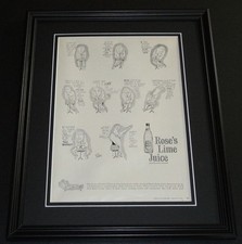 1959 Rose's Lime Juice 11x14 Framed ORIGINAL Vintage Advertisement Poster C picture