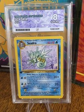 Vintage 1999 Pokémon Fossil Set 1st Edition Seadra (#42/62) ACE Grade 8 Pop 3 picture