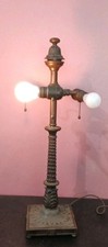 Antique Art Nouveau Palm Tree Lamp Base 3 Hubbell Sockets Heavy Ornate picture