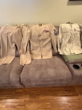 Vntg 60s US Navy Khaki Dress Uniform Coat, Pants, Belt, Shirt Name McCallum picture