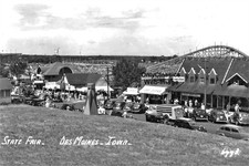1948 DES MOINES IOWA STATE FAIR ROLLER COASTER RIDES 8x12 PHOTO COCA-COLA TRUCK picture