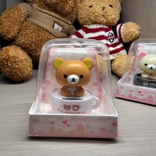 Rilakkuma Solar Powered Nodding Figure Cute Relax Bear Car Dashboard Decor Gift picture