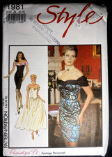 UCFF~Vtg 1980s Style 1981 Off-Shoulder Dress or Gown~Sz 6-16 picture
