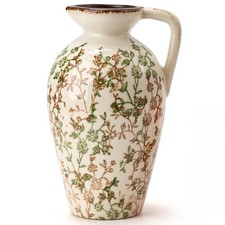 Green and Beige Antique Vase, 8.9 Inch Vintage Chinoiserie Floral Vase,... picture