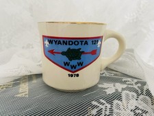 Vintage 1978 Wyandota Lodge 121 Order of the Arrow BSA Scout Coffee Mug Turtle picture